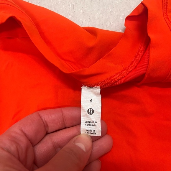 Lululemon UV Protection Fold-Over Running Long-Sleeve Shirt Solar Orange size 6‌ - Picture 12 of 14